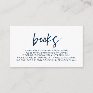 Bücher für das Baby, Moderne Minimal Navy Blue Begleitkarte