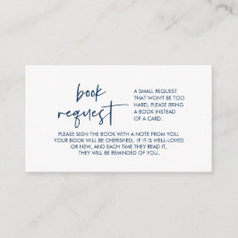 Bücher für das Baby, Moderne Minimal Navy Blue Begleitkarte