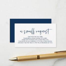 Bücher für das Baby, Moderne Minimal Navy Blue Begleitkarte