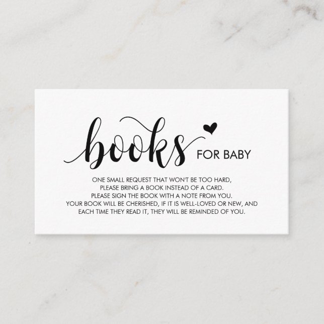 Bücher für das Baby, Moderne Rustikale Schwarze Sc Begleitkarte (Vorderseite)