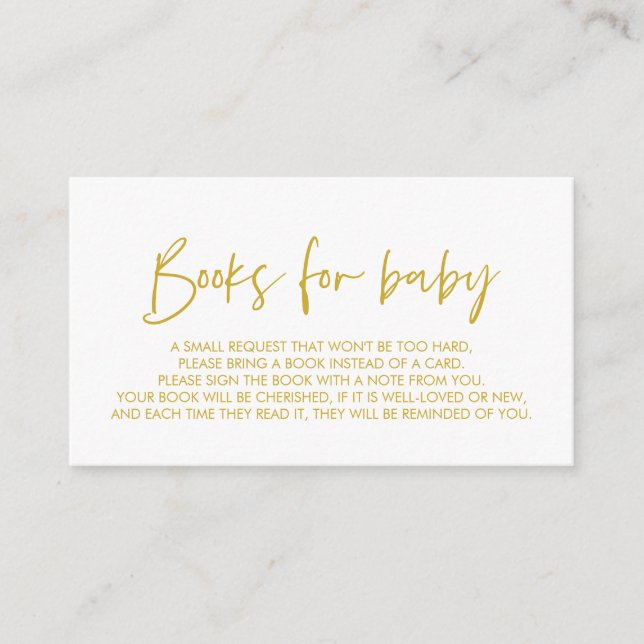Bücher für das Baby, Modernes Minimales Gelbes Gol Begleitkarte (Vorderseite)