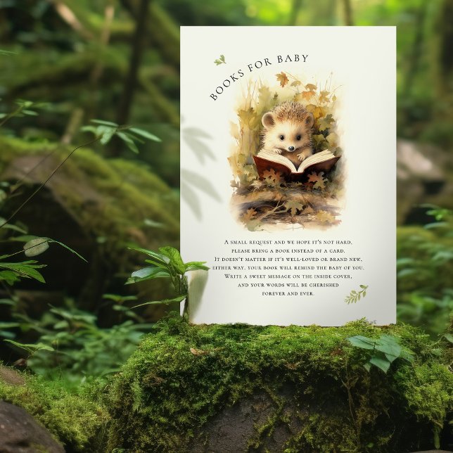 Bücher für die Babydusche-Igel-Umschließkarte (Von Creator hochgeladen)