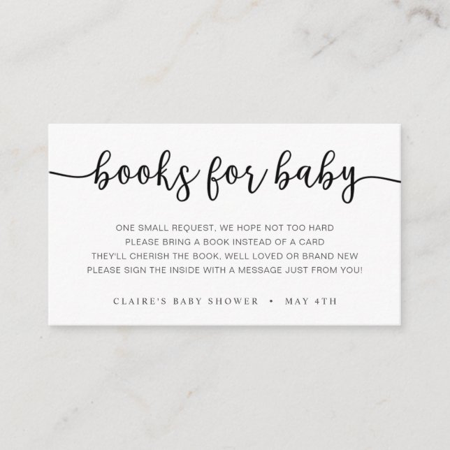 Bücher für die Babysteckkarte Begleitkarte (Vorderseite)