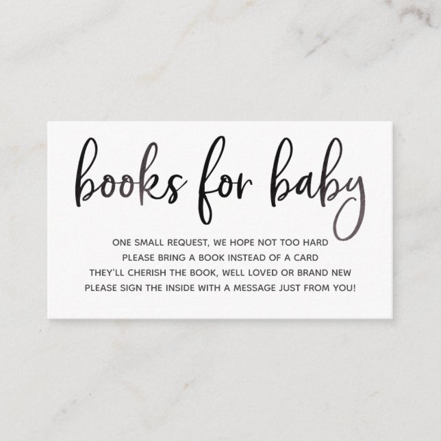 Bücher für die Babysteckkarte Begleitkarte (Vorderseite)