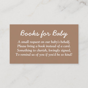 Bücher für die Gentle Brown Babyverpackungskarte Begleitkarte