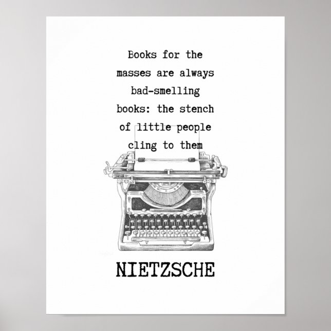 BÜCHER für die Massen STINK Zitat von Nietzsche Poster (Vorne)
