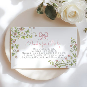 Bücher für die Wildblume Rosa Bücher Vintag Begleitkarte