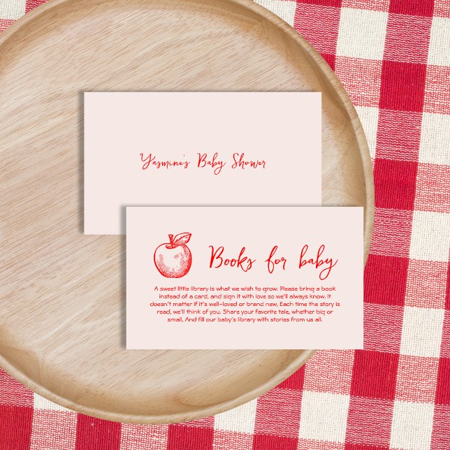Bücher für handgezogene Babyapplikation Begleitkarte (Books For Baby Hand Drawn Apple Enclosure Card)