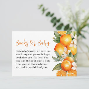 Bücher für kleine Süsse Orange Babydusche Begleitkarte