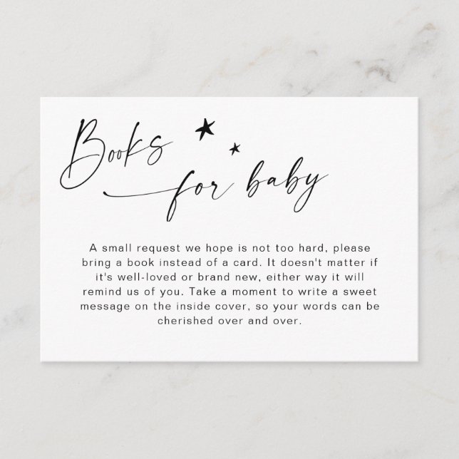 Bücher für Minimalistische Baby-Dusche Begleitkarte (Vorderseite)