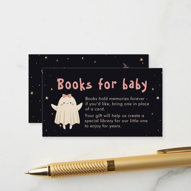 Bücher für Niedliche Halloween-Geister des Baby Gi Begleitkarte (Vorderseite/Rückseite Beispiel)