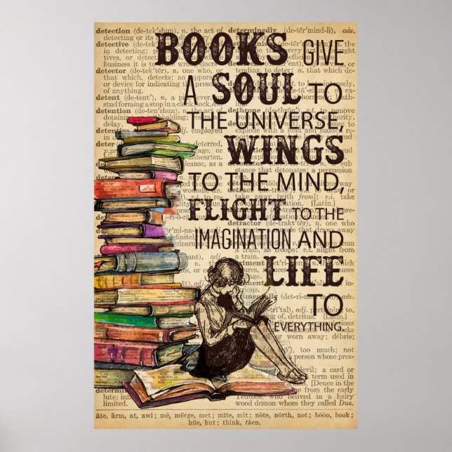 Bücher geben dem Universum ein Soul zum Min Poster (Vorne)