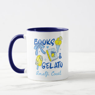 Bücher & Gelato Amalfiküste Retro Italienliebhaber Tasse