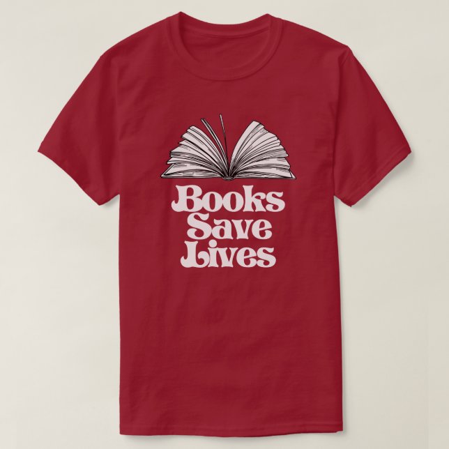 Bücher Gerettet Leben T-Shirt (Design vorne)