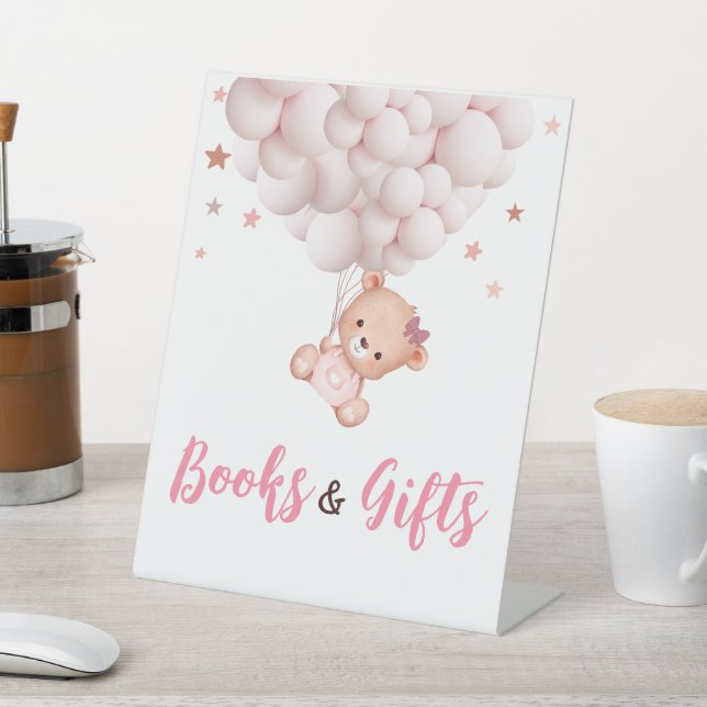 Bücher Geschenke Gebärmutter Bear Pink Girl Babydu Sockelschild (In SItu)