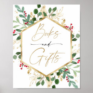 Bücher Geschenke signieren Weihnachten Rot Gold Ba Poster
