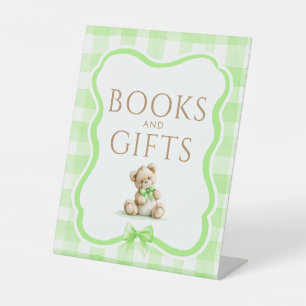 Bücher & Geschenke Teddybär Baby Shower Tischschil Sockelschild