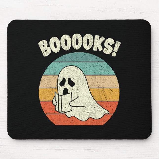 Bücher Ghost Halloween Vintag Teacher Book Libra Mousepad (Vorne)