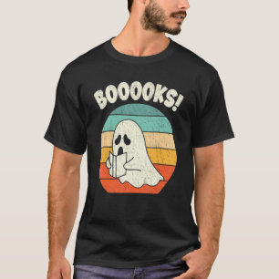 Bücher Ghost Halloween Vintag Teacher Book Libra T-Shirt