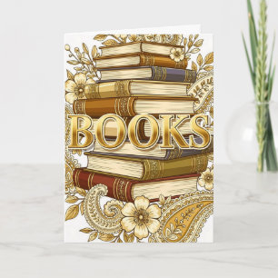 Bücher Gold-Ton-Kunst Leser Schriftsteller Bibliop Karte