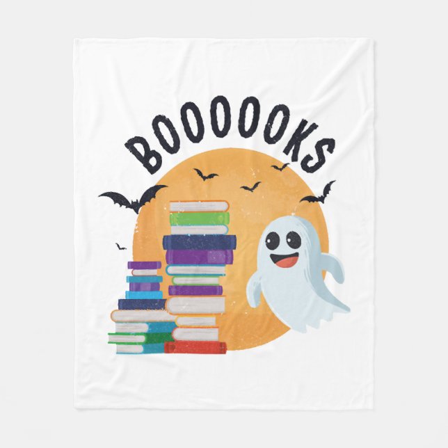 Bücher Halloween, Bücher Niedlich Halloween Fleecedecke (Vorderseite)