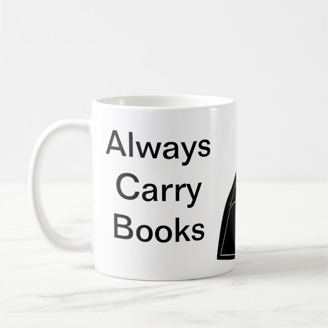 Bücher immer führen kaffeetasse (Links)