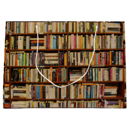 Bücher in Bibliotheksmustern Wrapping Paper Große Geschenktüte