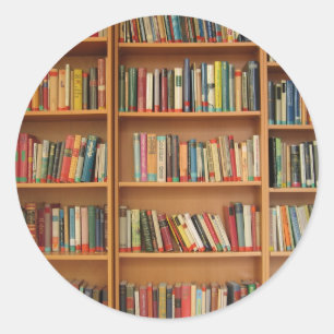 Bücher in der virtuellen Bibliothek Runder Aufkleber