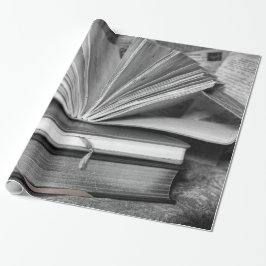 Bücher in Schwarzweiss Geschenkpapier