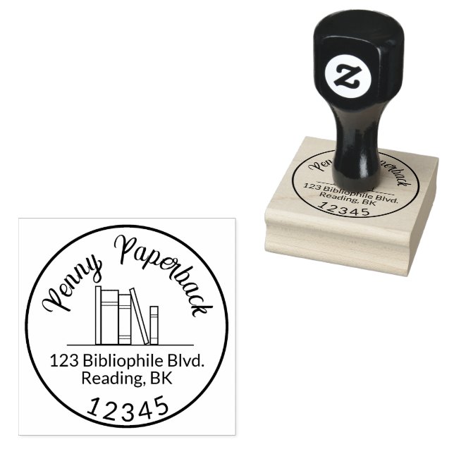 Bücher Individuelle Name Rücksendeadresse Schrifts Gummistempel (Stempel)