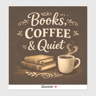 Bücher, Kaffee & Ruhe – Dark Academia Bücherliebha Aufkleber