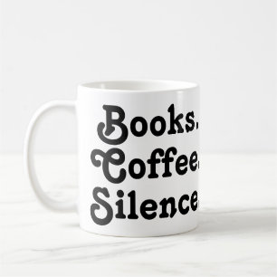 „Bücher. Kaffee. Stille.“ Minimalist Kaffeetasse