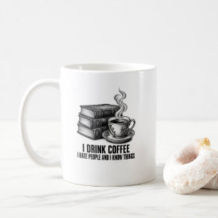Bücher & Kaffee Vintage-Stich Kaffeetasse