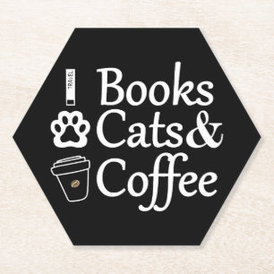 Bücher Katzen & Kaffee Untersetzer