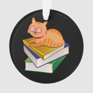 Bücher - Katzen und Bücher - Geschenk des Buches Ornament