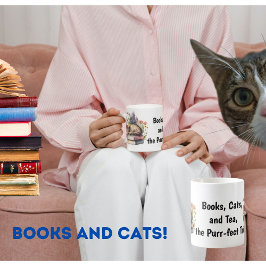 Bücher, Katzen und Teebüchern, Katzenbesitzer, Tee Kaffeetasse
