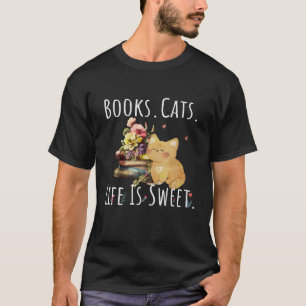 Bücher Katzenleben ist süße Katzen Buch Liebhaber T-Shirt