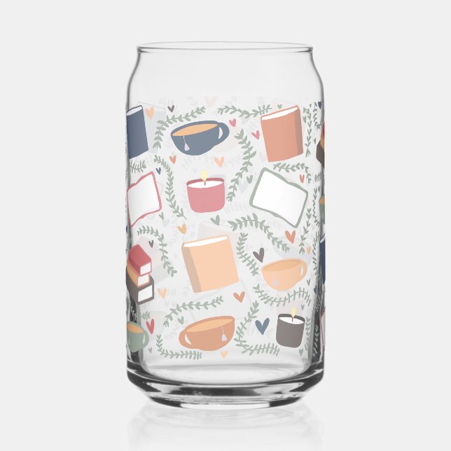 Bücher, Kerzen und Tee Dosenglas (Vorderseite)