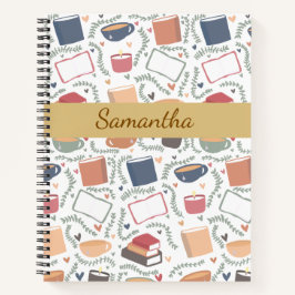 Bücher, Kerzen und Tee Notizbuch