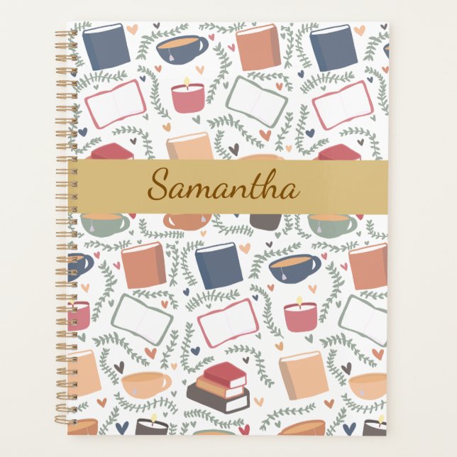 Bücher, Kerzen und Tee Planer (Vorderseite)