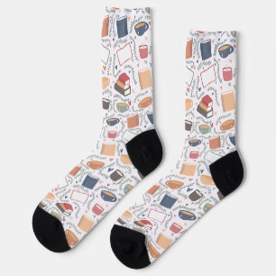 Bücher, Kerzen und Tee Socken