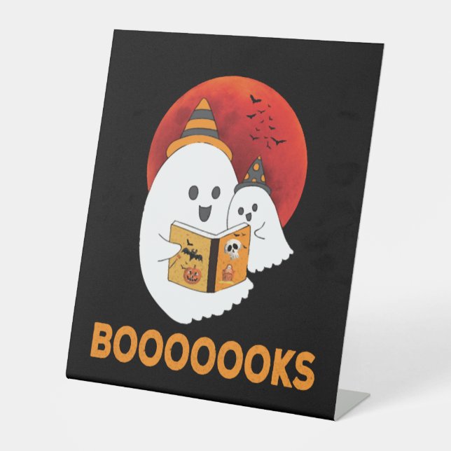 Bücher lesen Bücher Halloween Sockelschild (Vorderseite)