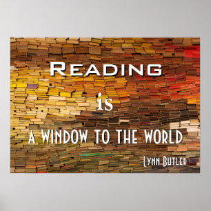 Bücher lesen farbiges Poster