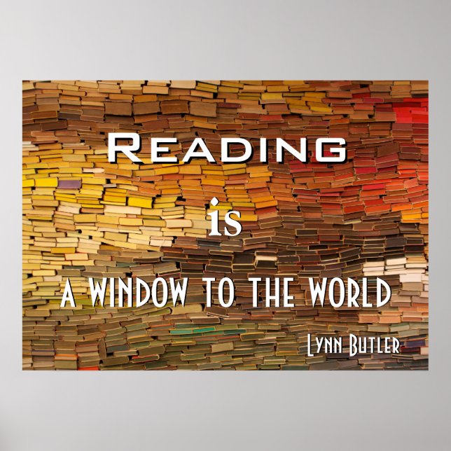 Bücher lesen farbiges Poster (Vorne)