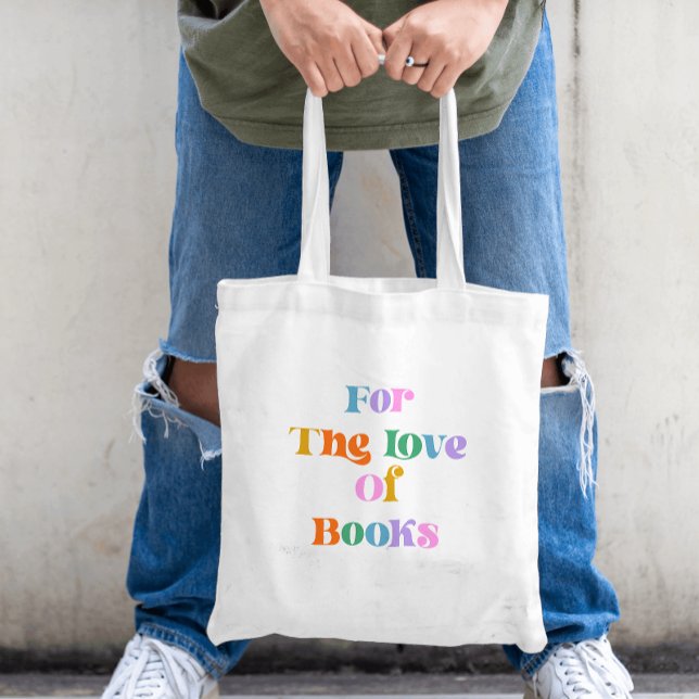 Bücher lesen gerne bunte Typografie Tragetasche (book lovers colorful typography tote bag. Simple modern white quote text for book readers)