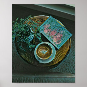 Bücher lesen, Kaffee trinken Poster