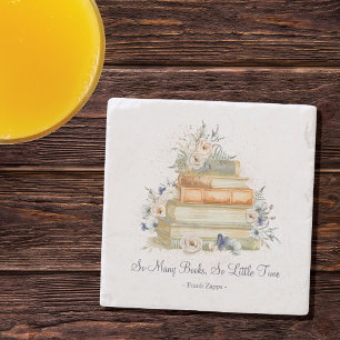 Bücher mit maßgeschneiderten Zitaten Vintage Beige Steinuntersetzer
