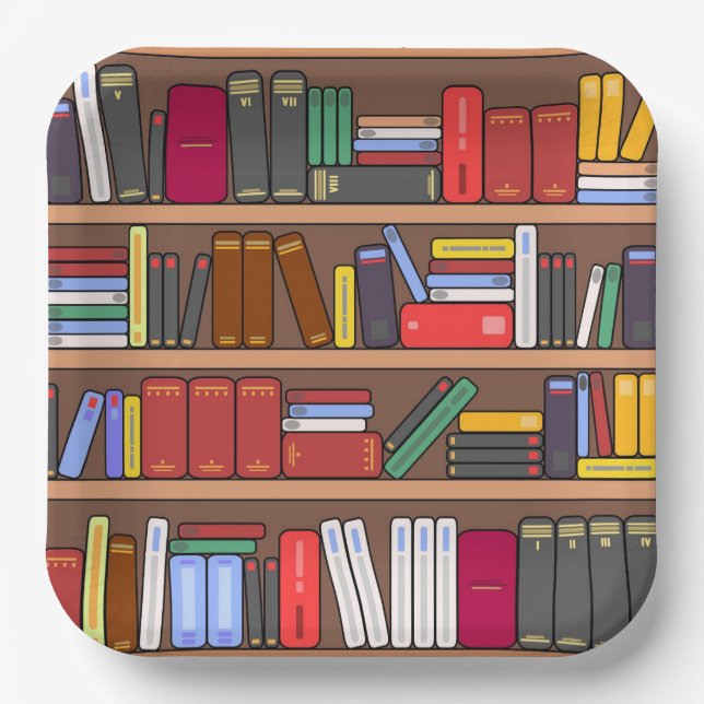 Bücher Pappteller, Lesen & Bibliotheksfeier Pappteller (Vorderseite)