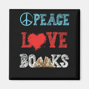 Bücher Peace Liebe Bücher Wurm Buch Nerd Buch Love Magnet