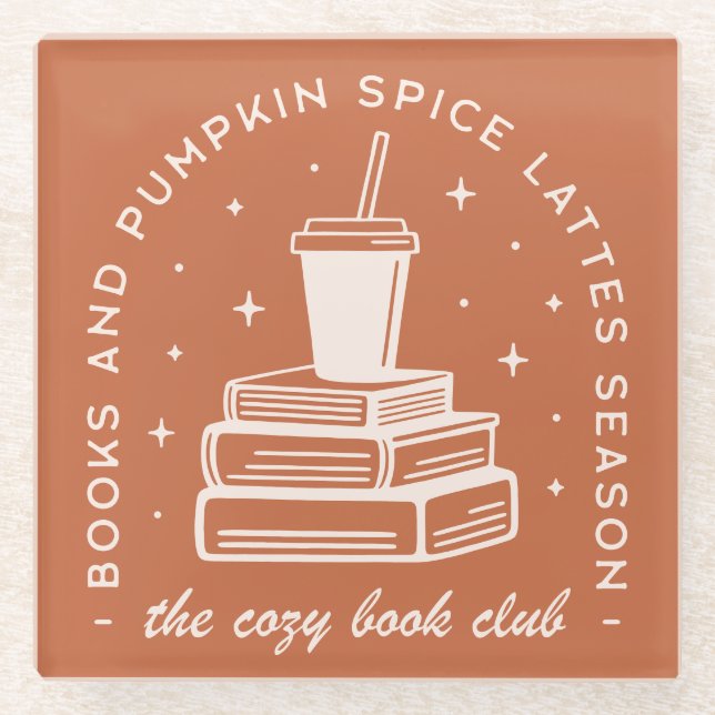Bücher & Pumpkin Gewürzsaison Glasuntersetzer (Vorderseite)